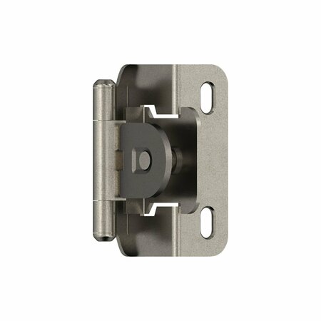 AMEROCK 1/2in 13mm Overlay Single Demountable Partial Wrap Nickel Cabinet Hinge, 1 Pair BPR871914